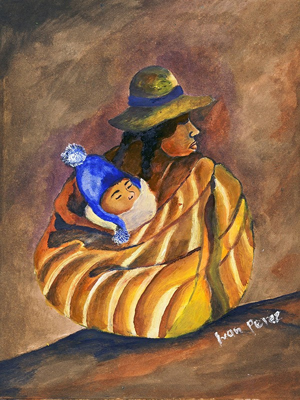 Indigenous Mother Child Hat By Ivan Perez Tejeda (PRINTS)