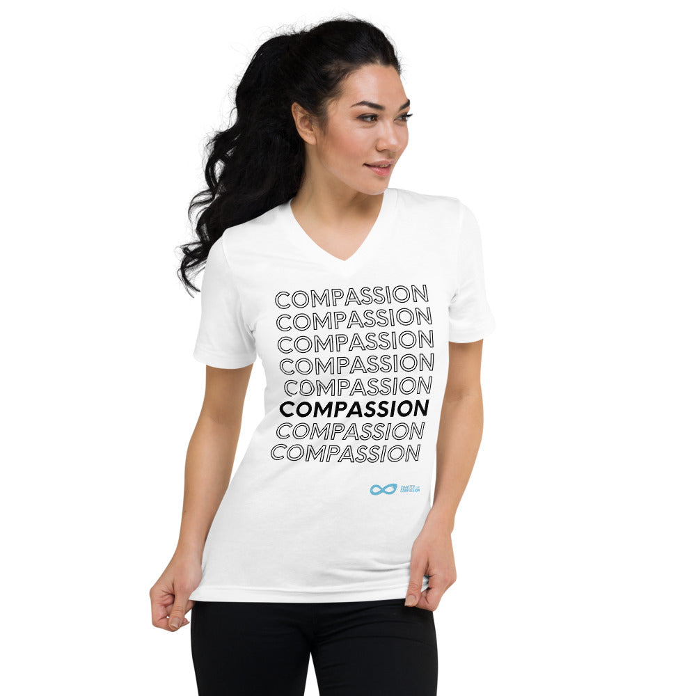 Compassion English - Unisex V-Neck - Black Print