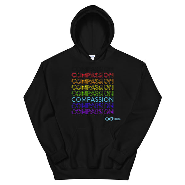 Compassion English - Unisex Hoodie - Rainbow Black Print