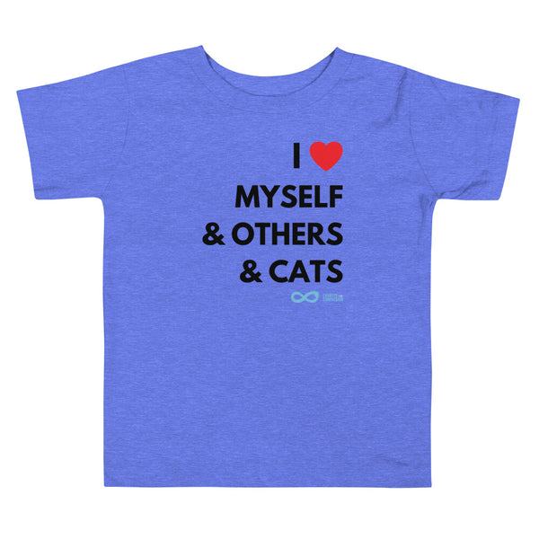 I Love Myself & Others & Cats - Toddler Tee - Black Print