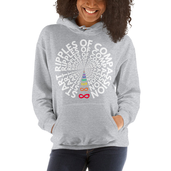 Ripples - Unisex Hoodie - Rainbow White Print