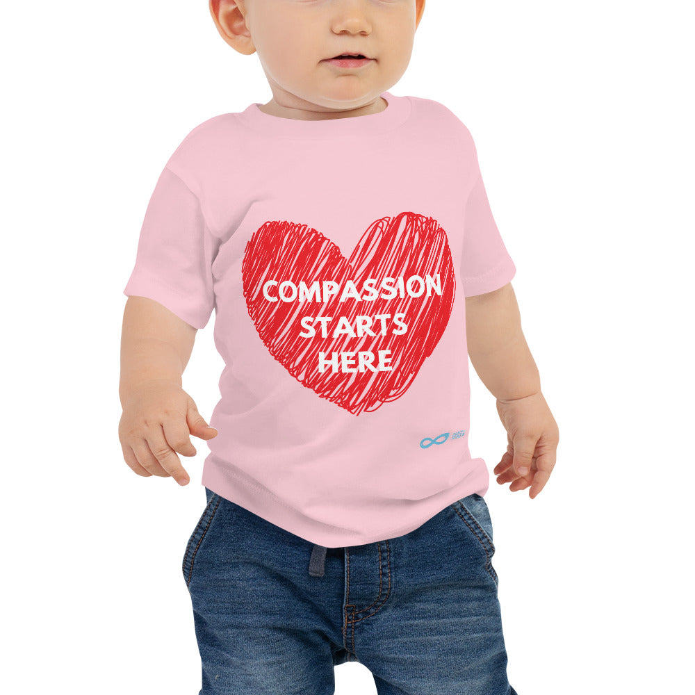 Compassion Starts Here - Baby Tee - White Print