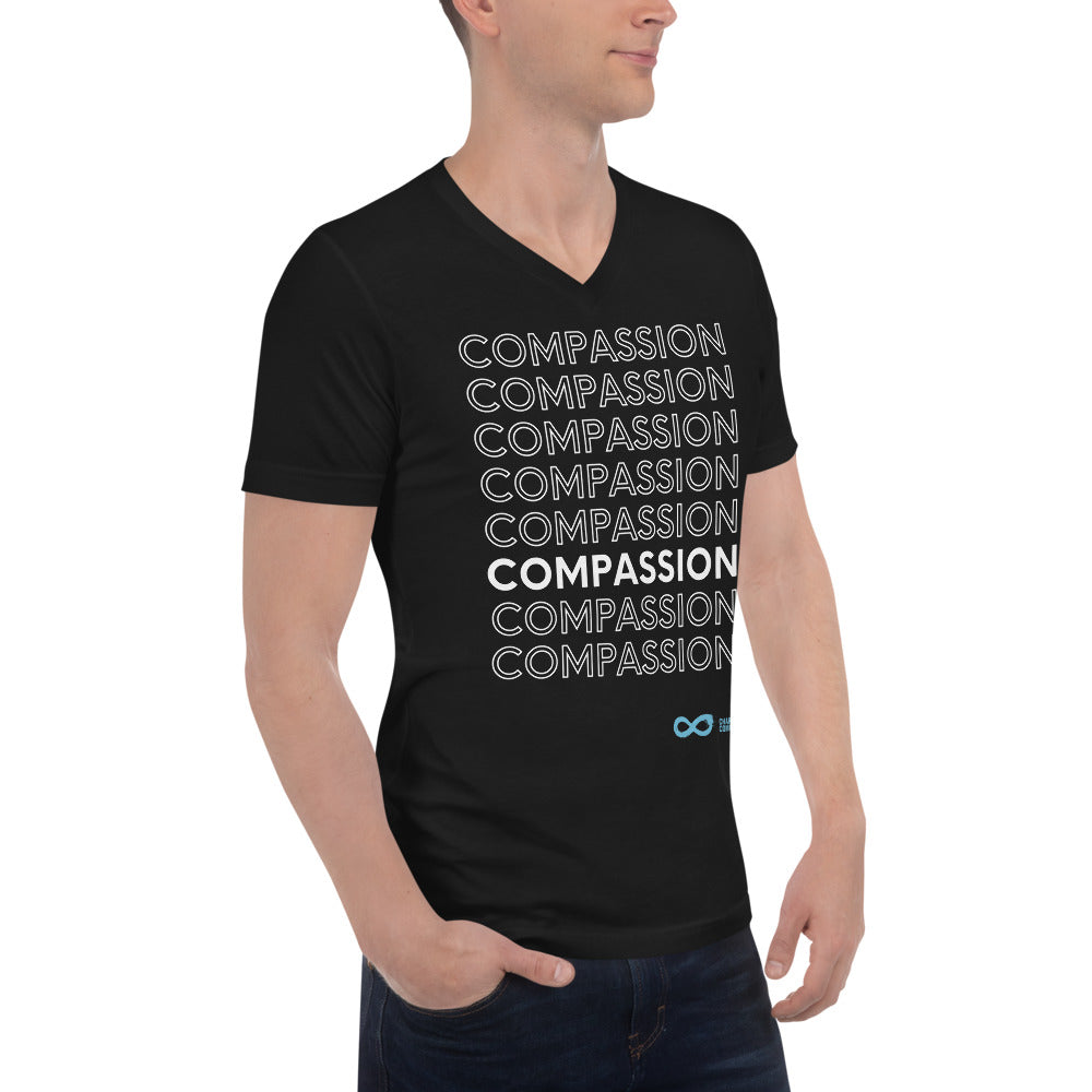 Compassion English - Unisex V-Neck - White Print