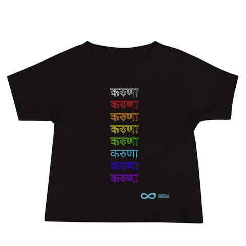 Compassion Hindi - Baby Tee - Rainbow White Print