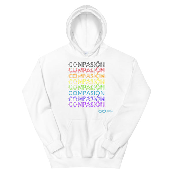Compassion Spanish - Unisex Hoodie - Rainbow Black Print