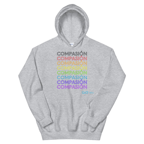 Compassion Spanish - Unisex Hoodie - Rainbow Black Print
