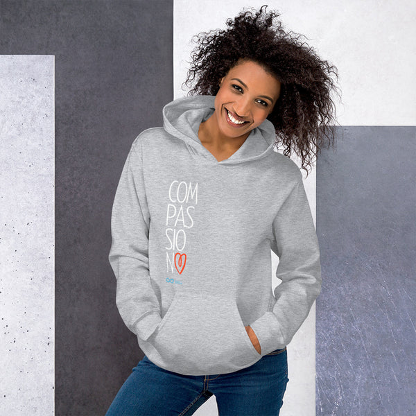 Compassion Heart - Unisex Hoodie- White Print