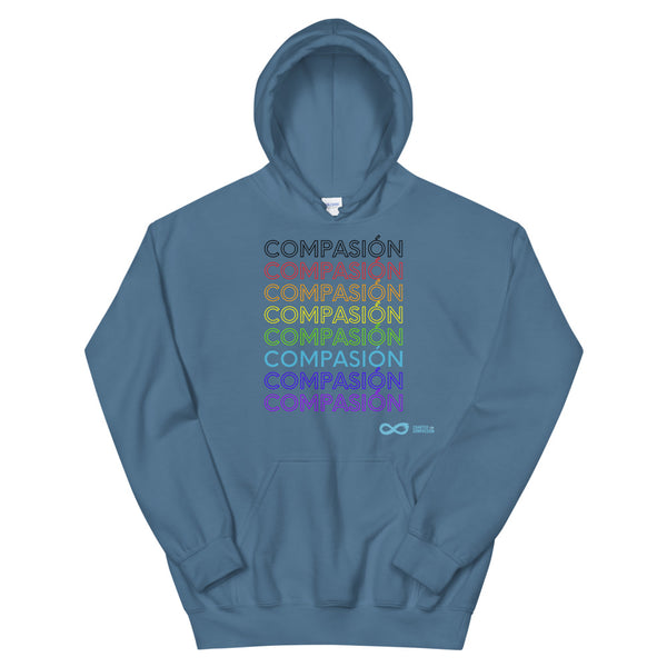 Compassion Spanish - Unisex Hoodie - Rainbow Black Print