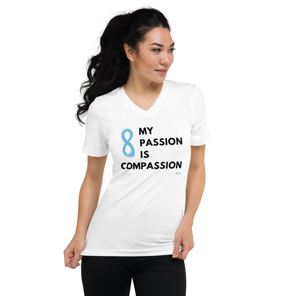 My Passion is Compassion - Unisex V-Neck - Black Print