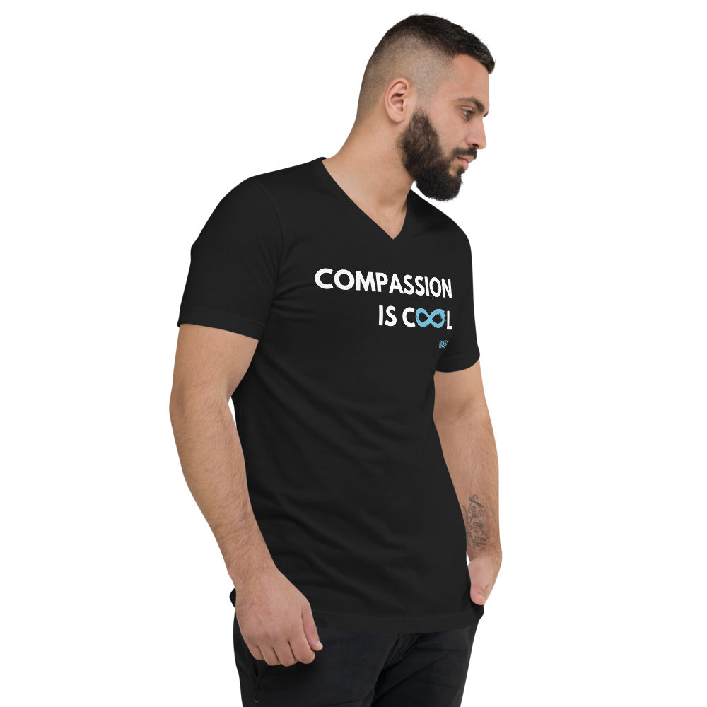 Compassion is Cool - Unisex V-Neck - White Print