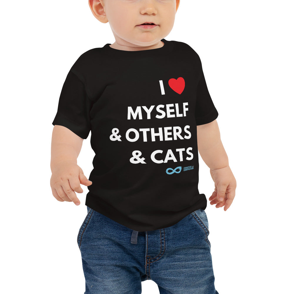 I Love Myself & Others & Cats - Baby Tee - White Print