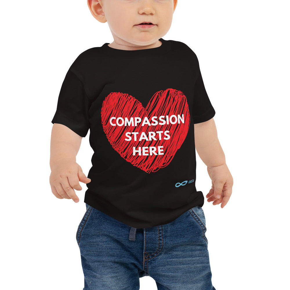 Compassion Starts Here - Baby Tee - White Print
