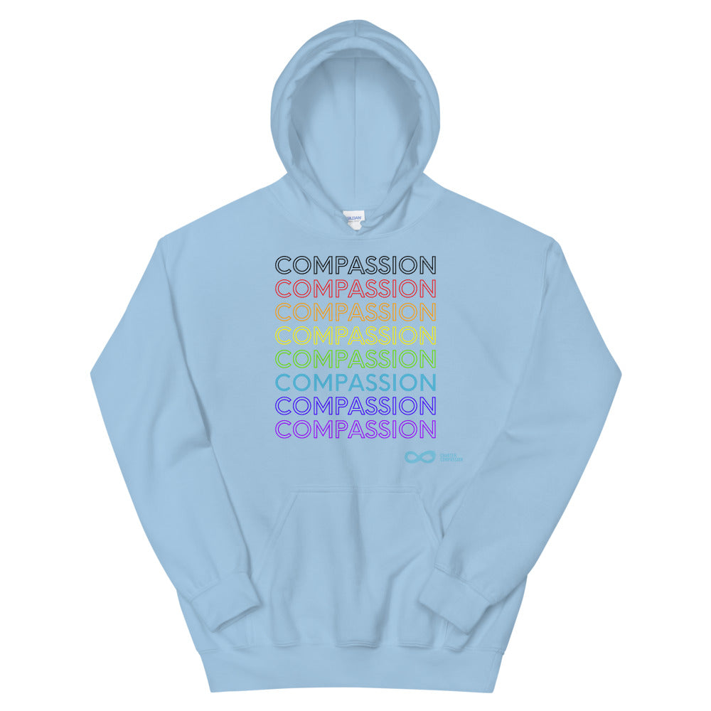Compassion English - Unisex Hoodie - Rainbow Black Print