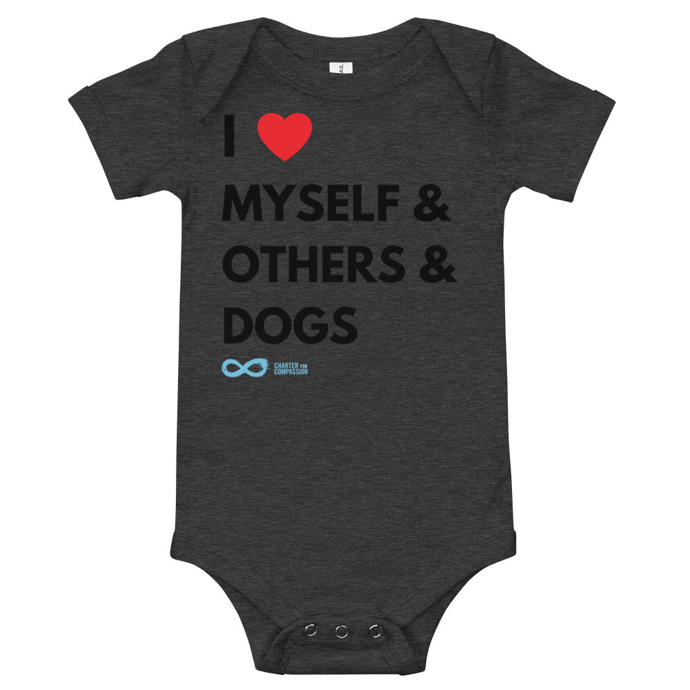 I Love Myself & Others & Dogs - Onesie - Black Print