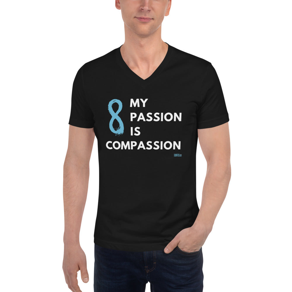 My Passion is Compassion - Unisex V-Neck - White Print