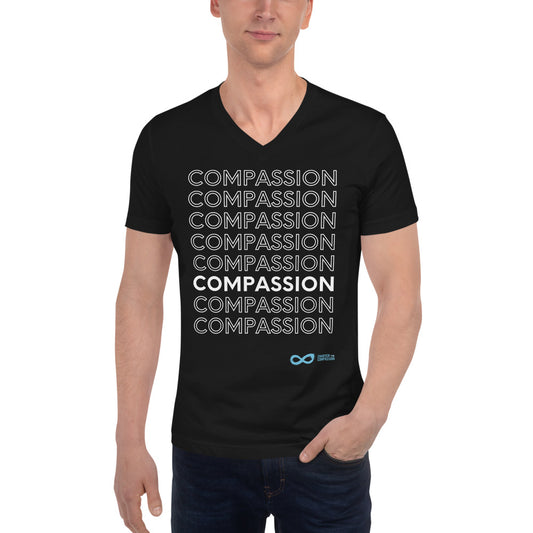 Compassion English - Unisex V-Neck - White Print