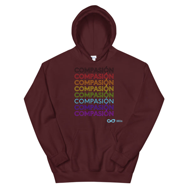 Compassion Spanish - Unisex Hoodie - Rainbow Black Print