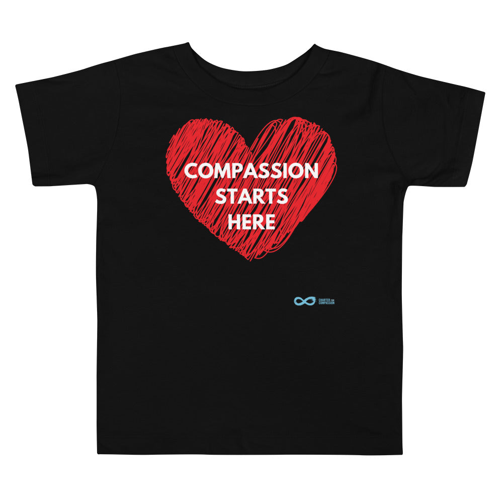 Compassion Starts Here - Toddler Tee - White Print