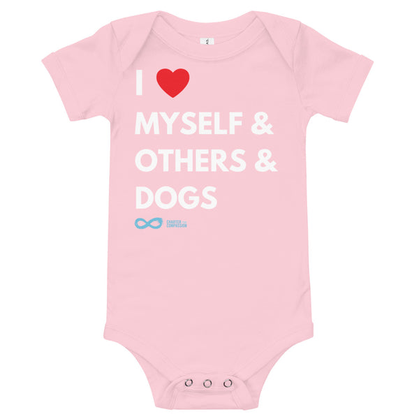 I Love Myself & Others & Dogs - Onesie - White Print