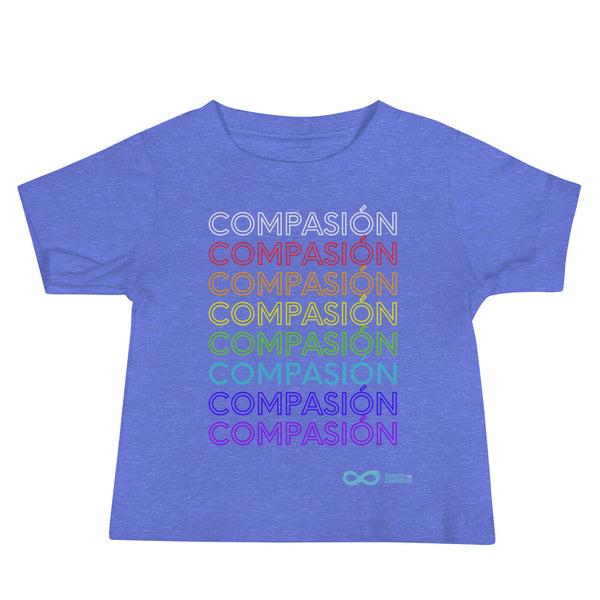 Compassion Spanish - Baby Tee - Rainbow White Print