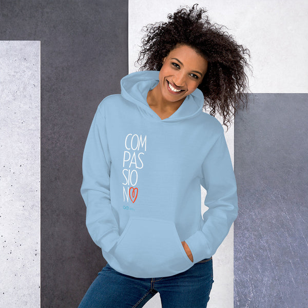 Compassion Heart - Unisex Hoodie- White Print