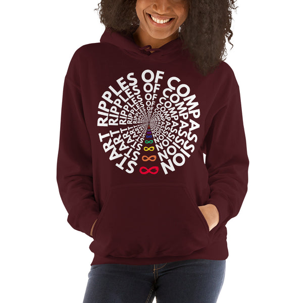 Ripples - Unisex Hoodie - Rainbow White Print