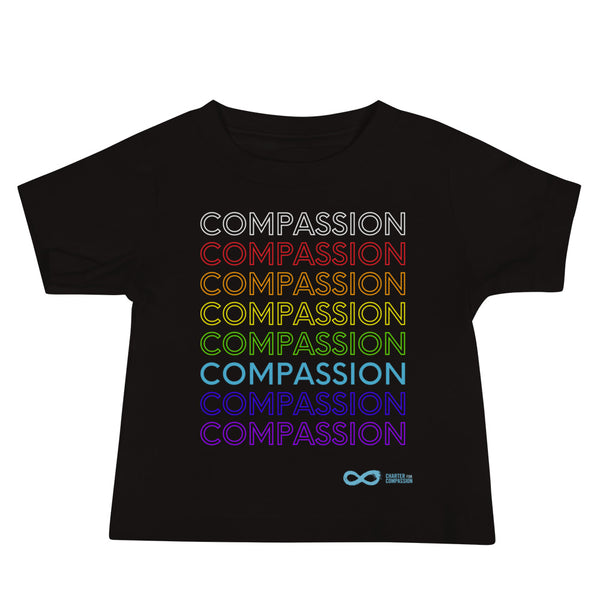Compassion English - Baby Tee - Rainbow White Print