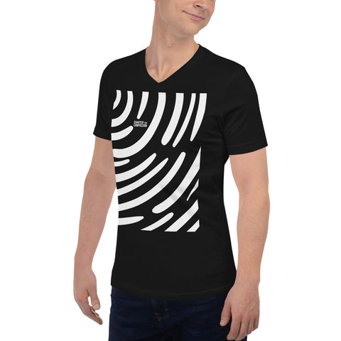 Waves - Unisex V-Neck - White Print