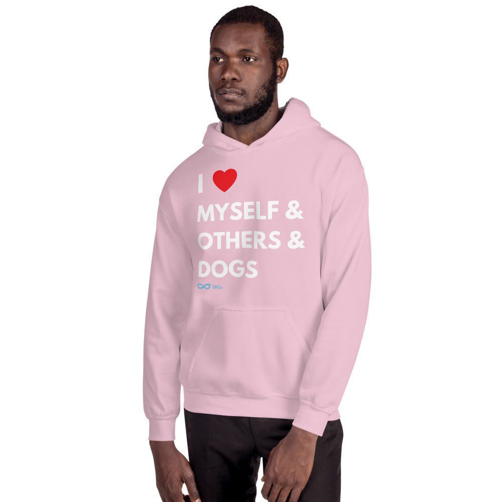 I Love Myself & Others & Dogs - Unisex Hoodie - White Print