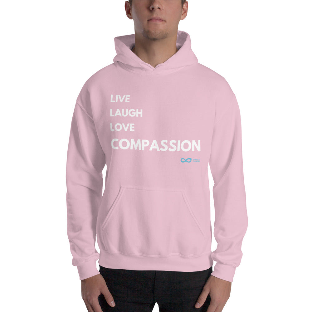 Live Laugh Love Compassion - Unisex Hoodie - White Print