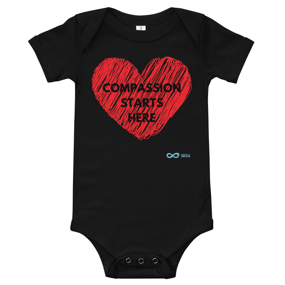 Compassion Starts Here - Onesie - Black Print