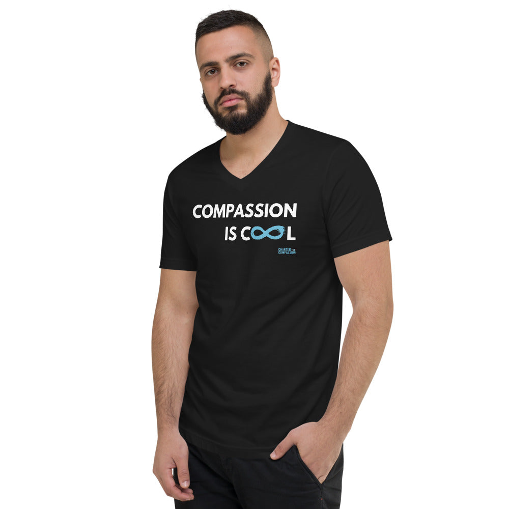 Compassion is Cool - Unisex V-Neck - White Print