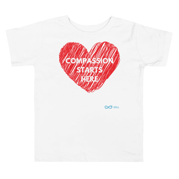 Compassion Starts Here - Toddler Tee - White Print