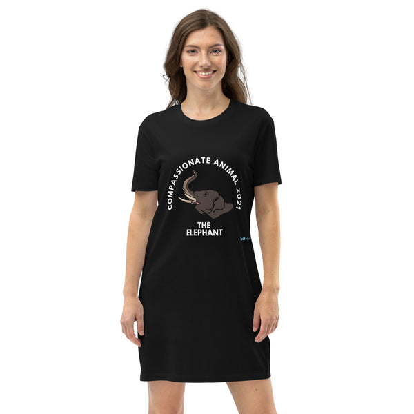 Earth Day Compassionate Animal 2021 ELEPHANT - Organic cotton t-shirt dress, night shirt