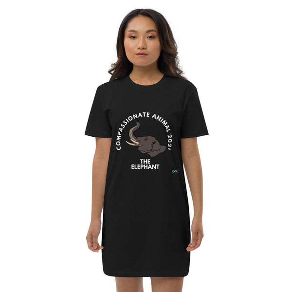 Earth Day Compassionate Animal 2021 ELEPHANT - Organic cotton t-shirt dress - NO BACK LOGO