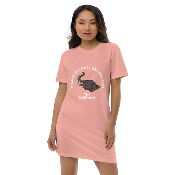Earth Day Compassionate Animal 2021 ELEPHANT - Organic cotton t-shirt dress - NO BACK LOGO