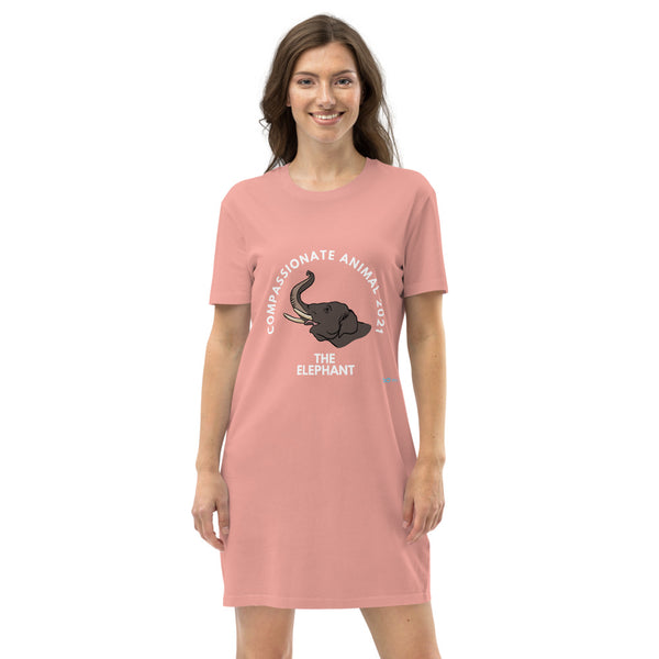 Earth Day Compassionate Animal 2021 ELEPHANT - Organic cotton t-shirt dress, night shirt