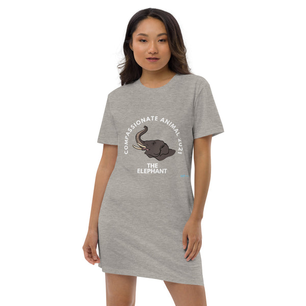 Earth Day Compassionate Animal 2021 ELEPHANT - Organic cotton t-shirt dress - NO BACK LOGO