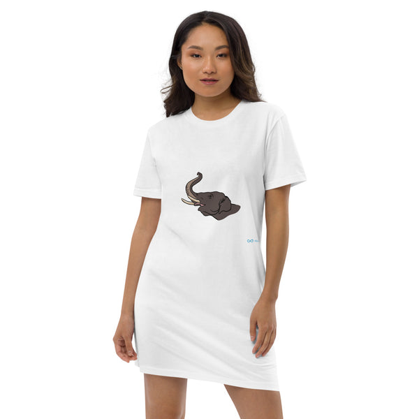 Earth Day Compassionate Animal 2021 ELEPHANT - Organic cotton t-shirt dress - NO BACK LOGO