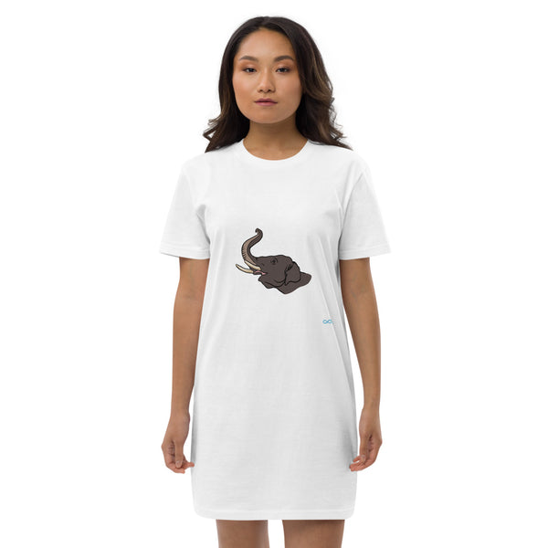 Earth Day Compassionate Animal 2021 ELEPHANT - Organic cotton t-shirt dress - NO BACK LOGO