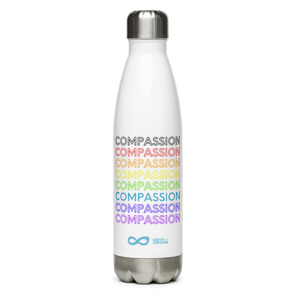 Compassion English Rainbow - Stainless Steel Water Bottle